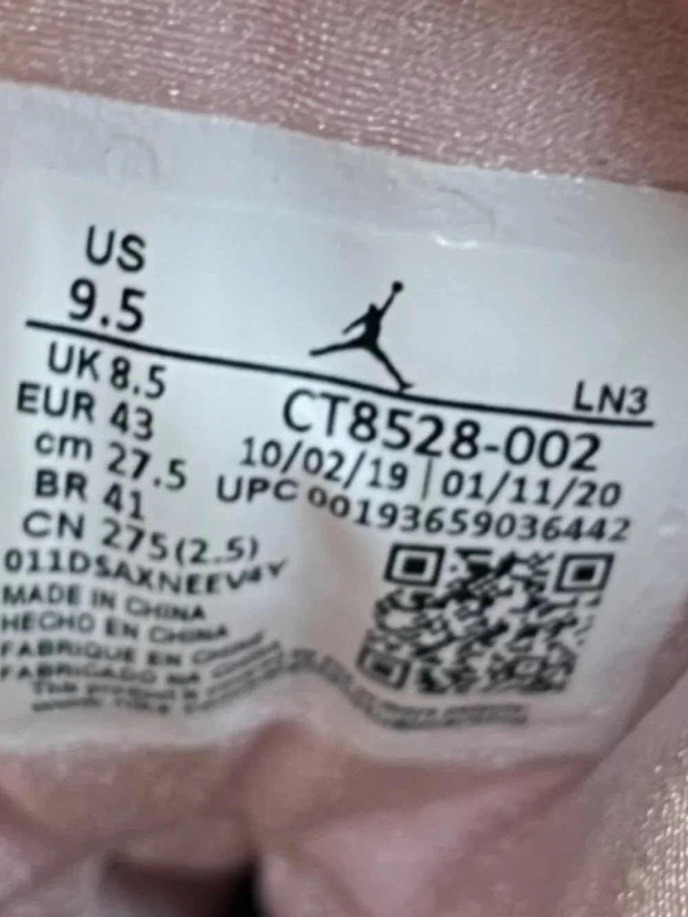 Nike Air Jordan 7 Retro Mens Size 9.5 Gray Pink White Basketball‎ Shoes Sneakers